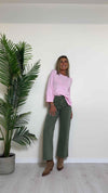 DAFNE - 6125P23 - MAGLIA VISCOSA GIROCOLLO, ORLO E POLSI COSTINE