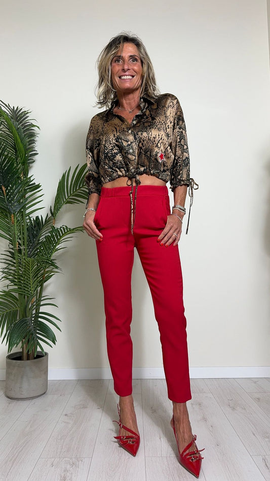 IMPERIAL - PSR8GER - PANTALONE POLIVISCOSA GAMBA DRITTA CON TASCHE A FILETTO ED ELASTICO VITA