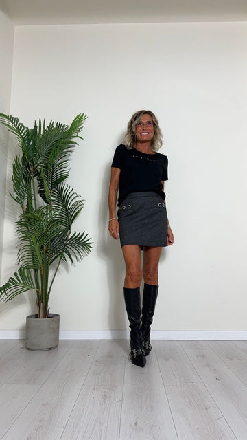 SUSYMIX - SBIO04 - T-SHIRT "SIMPLICITY" CON SPILLE GIOIELLO SPALLE
