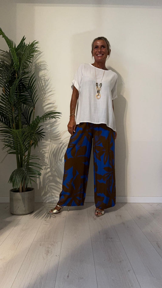 DAFNE - U7593P23 - BLUSA CON COLLANA, 100%VISCOSA MICRO OPERATA, FIT AMPIO