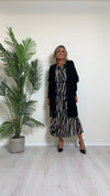 DAFNE - 9142P33 - CARDIGAN LUNGO PUNTO RISO CON FRANGE
