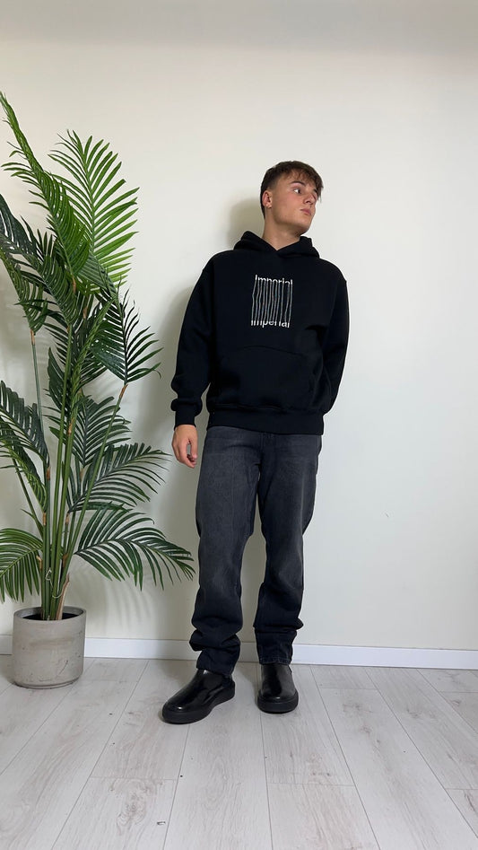 IMPERIAL - F8588F006 - FELPA CON CAPPUCCIO E MARSUPIO, RICAMO SFUMATO "IMPERIAL", COTONE FELPATO