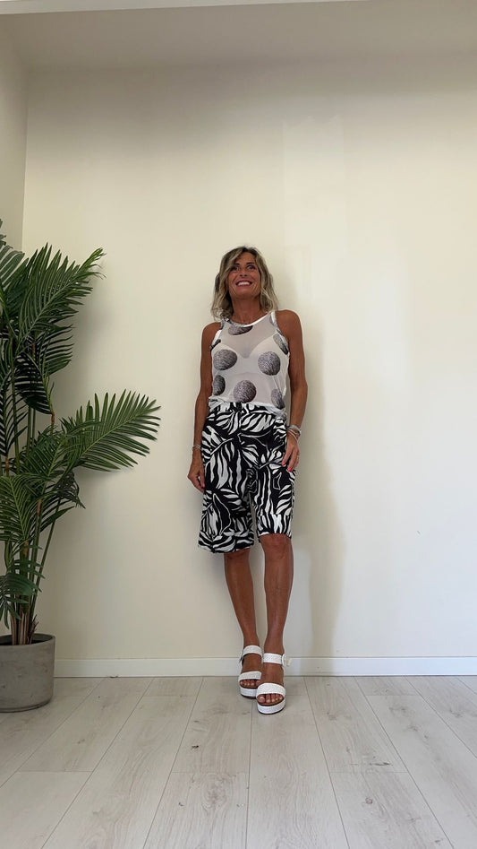 IMPERIAL - RFW5HRH - TOP TULLE ELASTICIZZATO STAMPA CERCHI