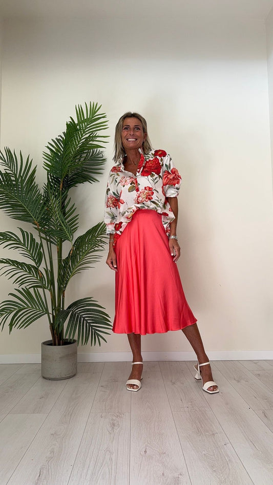 VENTISEI - 2292-34P23 - CAMICIA COTONE FANTASIA FIORI CON COLLO COREANA