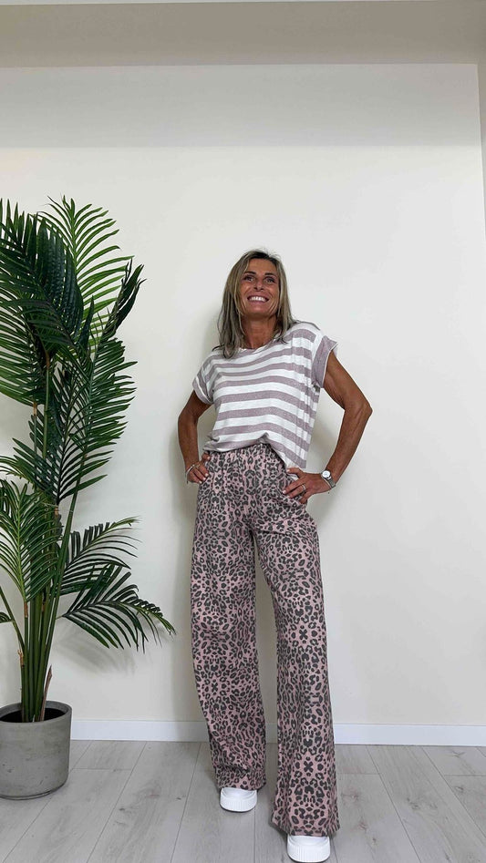 GIORGIA & JHONS - 60143SS24 - PANTALONE FELPA GARZATA MACULA PALAZZO