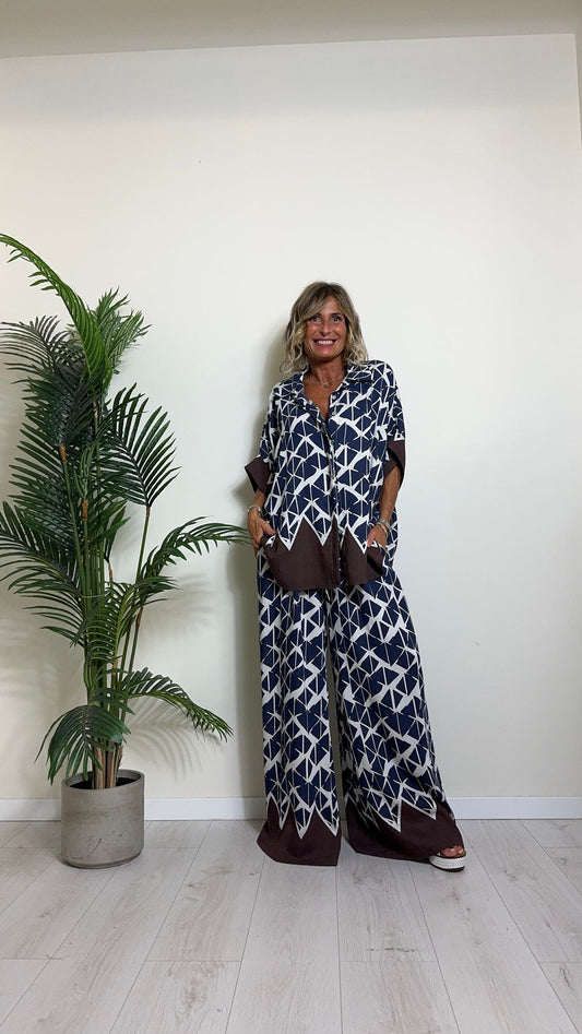 DAFNE - A6309-L61P28 - CAMICIA OVER FIT IN VISCOSA/LINO FANTASIA