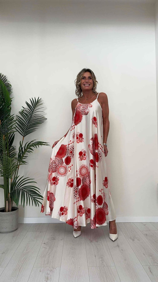 GIORGIA & JHONS - 60238SS24 - ABITO 100%VISCOSA FANTASIA, SPALLINE REGOLABILI, FIT AMPIO