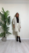 DAFNE - 9142P33 - CARDIGAN LUNGO PUNTO RISO CON FRANGE