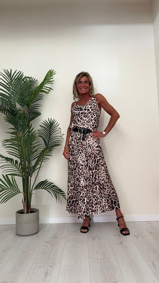 DAFNE - 9835YLPP16 - TOP SPALLINE FANTASIA MACULA CON SCOLLO SCESO