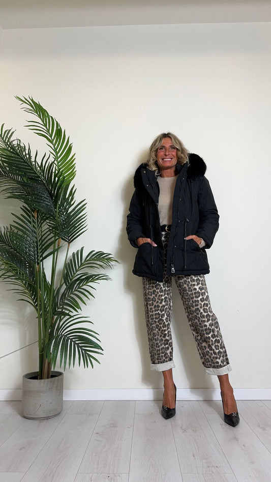 DAFNE - 5648P69 - PARKA IMBOTTITO IN ECO PELLICCIA CON CAPPUCCIO STACCABILE