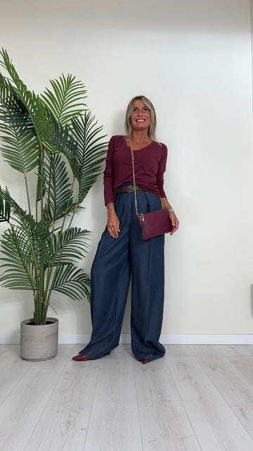 SUSYMIX - 2565 - T.SHIRT 100%COTONE MANICA LUNGA ,SCOLLO A V