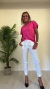 CELLOFUN - 2361T - T-SHIRT OVER MANICA RISVOLTATA TINTA UNITA