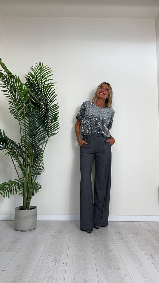 PLEASE - P975FF87L - PANTALONE FLUIDO IN POLIVISCOSA GAMBA DRITTA TASCHE A FILO