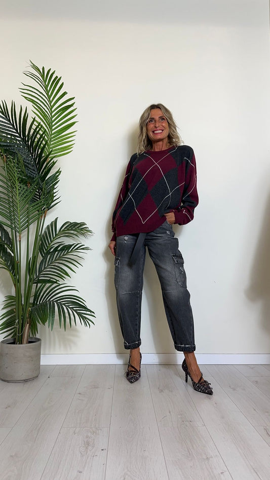 VICOLO - 77120S - PULL LANA/VISCOSA CON LOSANGHE GIROCOLLO