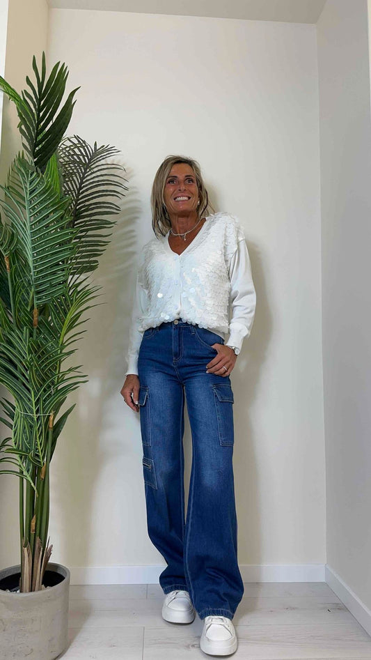 DAFNE - ZMI0030P29 - CARDIGAN PAILLETTES TONO SU TONO 70% VISCOSA