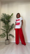 DAFNE - 252PEP13 - T-SHIRT COTONE STAMPA PENNELLATE