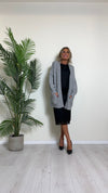 DAFNE - 9370P32 - CARDIGAN LUNGO VISCOSA DOPPIATA CON TRECCIA BORDO E MANICHE, CON TASCHE