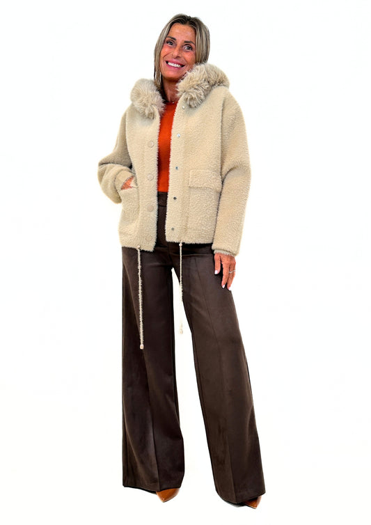 Pantalone Flare in Dainetto Scamosciato