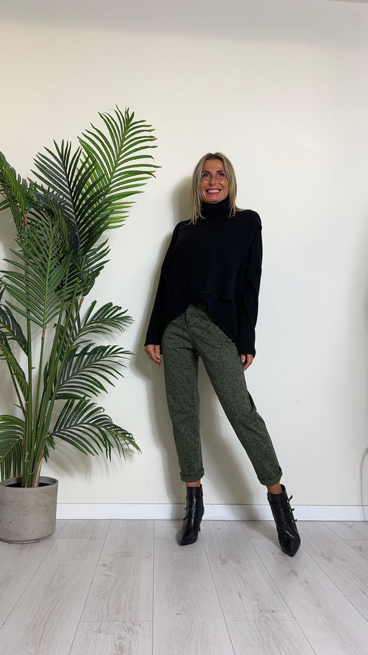 DAFNE - QC23069P28 - MAGLIA VISCOSA DOPPIATA COLLO DOLCEVITA, PANNELLO SOVRAPPOSTO, ASIMMETRICA