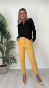 CELLOFUN - 2338C - CAMICIA GEOGETTE, COLLO COREANA, BOTTONI MOTIVO RILIEVO DORATI