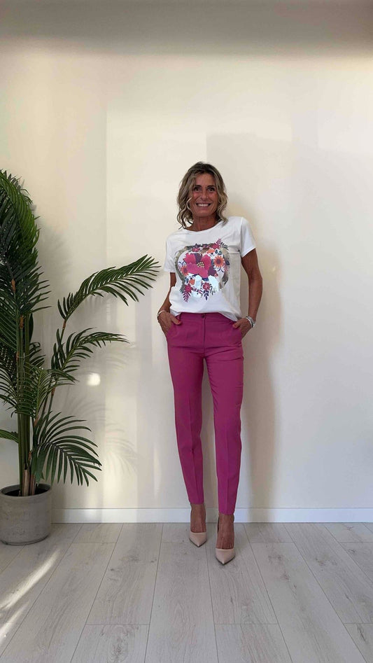 DAFNE - 718142FIP13 - T-SHIRT COTONE, STAMPA FIORE