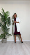 DAFNE - 9142P33 - CARDIGAN LUNGO PUNTO RISO CON FRANGE