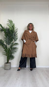 CELLOFUN - 2436CP - CAPPOTTO/MANTELLA CON FRANGE, FUSCIACCA STACCABILE E BOTTONI MILITARY