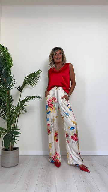 VICOLO - TB0038 - TOP/CANOTTA VISCOSA 97% SCOLLO MADONNA