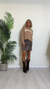 SUSYMIX - M90022 - MAGLIA VISCOSA CON SCRITTA "AMOUR" ORSETTO E STRASS INCASTONATI