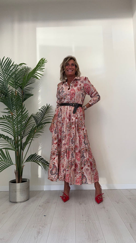 DAFNE - MC32A022P33 - ABITO CHEMISIER  VISCOSA FANTASIA CON CINTURA