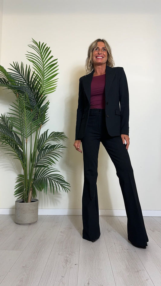 VICOLO - TS0101 - PANTALONE PUNTO MILANO A ZAMPA