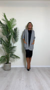 DAFNE - 9370P32 - CARDIGAN LUNGO VISCOSA DOPPIATA CON TRECCIA BORDO E MANICHE, CON TASCHE