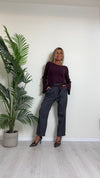 D'ELLE - AP23230 - MAGLIA COSTINE VISCOSA, SCOLLO A BARCHETTA CON MANICHE A COROLLA