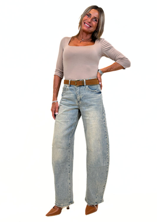 Sève - Jeans Barrel Sabbiato