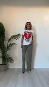 DAFNE - 1380P32 - PANTALONE CARGO PALAZZO ELASTICIZZATO, VITA ALTA