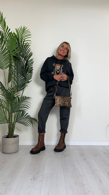 SUSYMIX - S12224SA - PANTALONE VISCOSA CARROT FIT ELASTICO VITA CON CINTURA