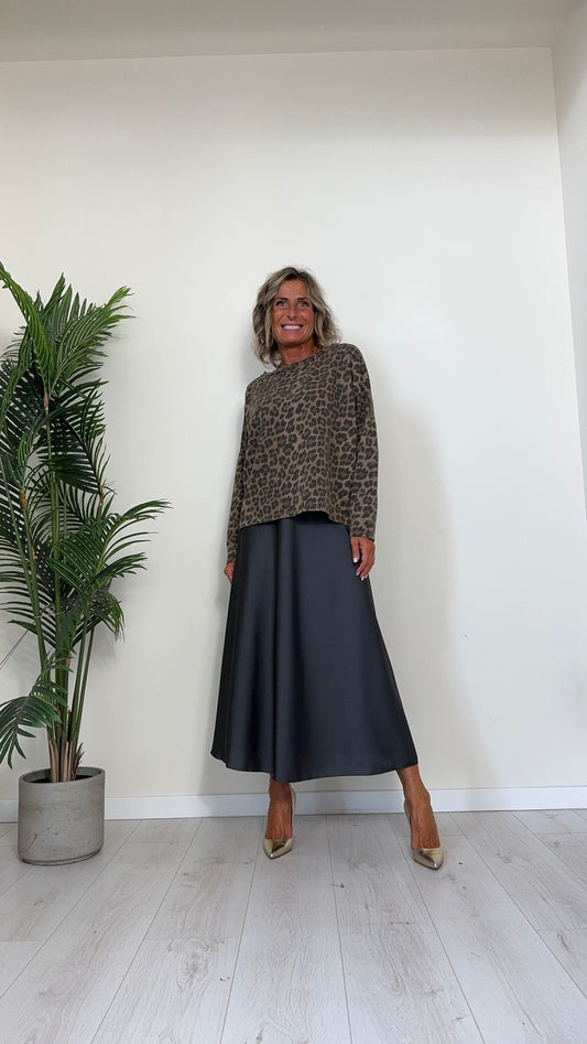 DAFNE - NI614P19 - FELPA GARZATA ANIMALIER A OVETTO