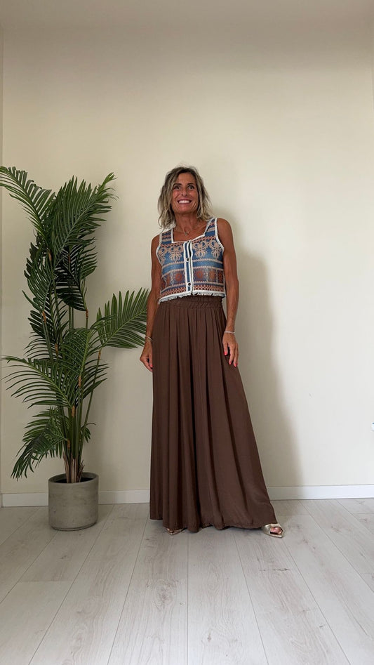 DAFNE - FY6605P24 - TOP DENIM RICAMATO CON BOTTONCINI