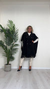 CELLOFUN - 2436CP - CAPPOTTO/MANTELLA CON FRANGE, FUSCIACCA STACCABILE E BOTTONI MILITARY