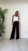 DAFNE - 205.201CP45 - COMPLETO GILET+PANTALONE LINO(55%)/VISCOSA(45%) CON CINTURA E BOTTONI A CONTRASTO