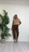 D'ELLE - A24P2020 - PANTALONE MACULA CON BANDA SEMILATERALE IN COTONE MANOPESCA