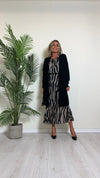 DAFNE - 9142P33 - CARDIGAN LUNGO PUNTO RISO CON FRANGE
