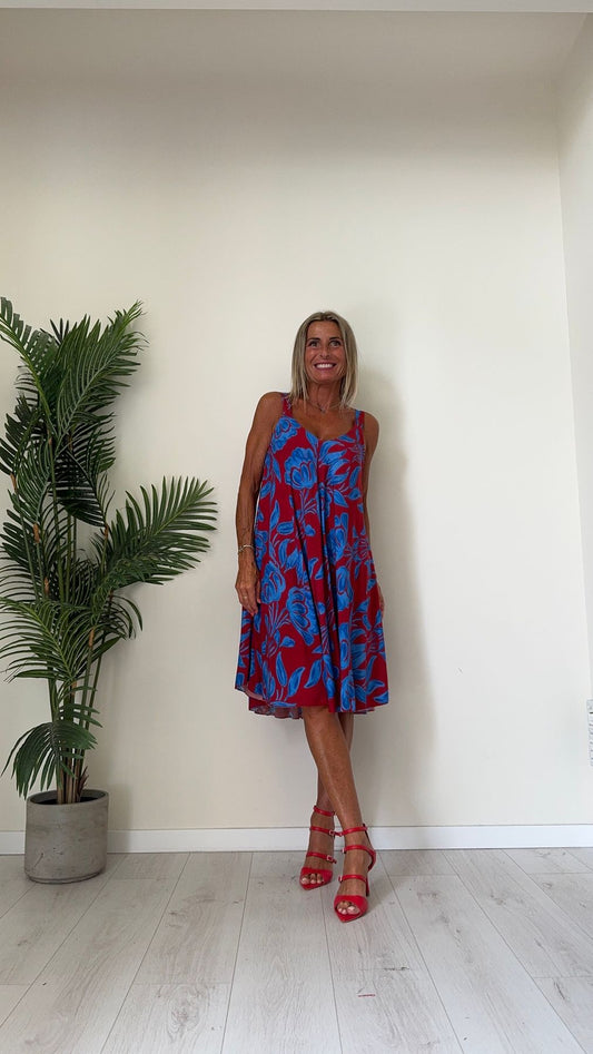 DAFNE - 5921P26 - ABITO 100%VISCOSA FANTASIA, BRATELLINA LARGA, FIT AMPIO