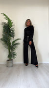 CELLOFUN - 2423P - PANTALONE CINIGLIA A PALAZZO, VITA ELASTICATA CON COULISSE