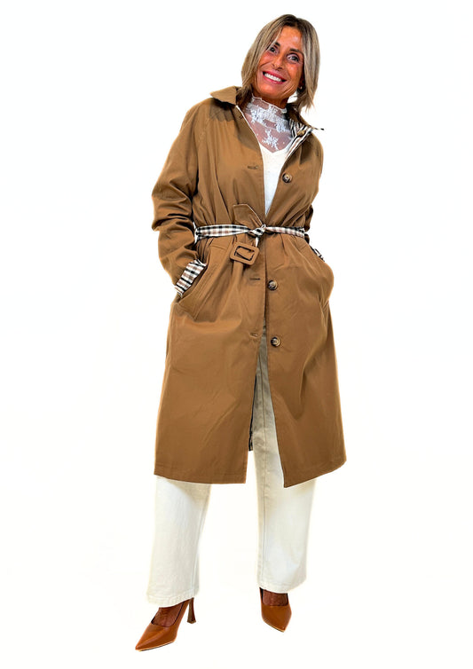 Dorure - Trench Reversibile con Interno a Quadri