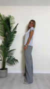 VICOLO - TB0908 - PANTALONE PALAZZO 70% VISCOSA ELASTICO VITA