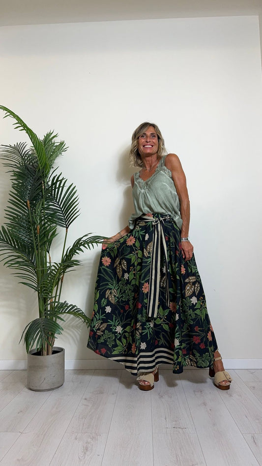 VENTISEI - 9275CYP14 - TOP 70%VISCOSA 30%SETA INSERTI PIZZO E RETRO ELASTICATO