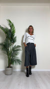 TENSIONE IN - 6137-38 - PANTALONE/GONNA LONGUETTE CON DETTAGLIO LETTERING ED ELASTICO LATERALE E RETRO
