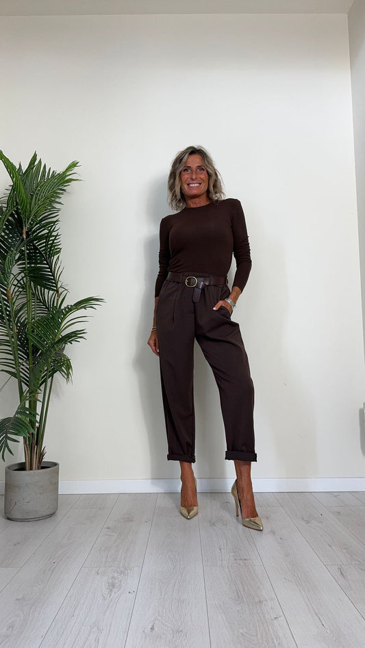 DAFNE - LC240130P13 - T-SHIRT GIROCOLLO MANICA LUNGA IN JERSEY DI CALDO COTONE (92%) ELASTICIZZATA