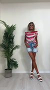 SUSYMIX - 10259 - T-SHIRT VISCOSA SCOLLO SHIFFER RIGATA
